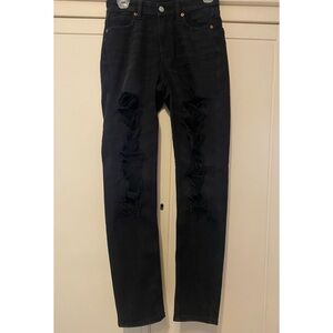 American Eagle Outfitters Black Ripped Strigid Pants Size 2